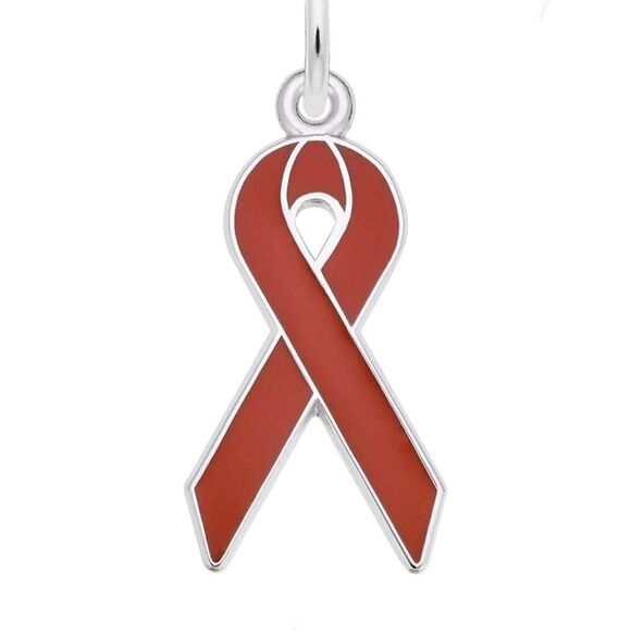 Red Ribbon Awareness Support Charm - Picture 1 of 2